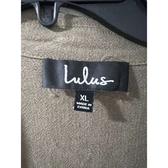 Lulus Women Carlow Olive Green Jacket Size XL Linen Cotton A001620 - Picture 8 of 9